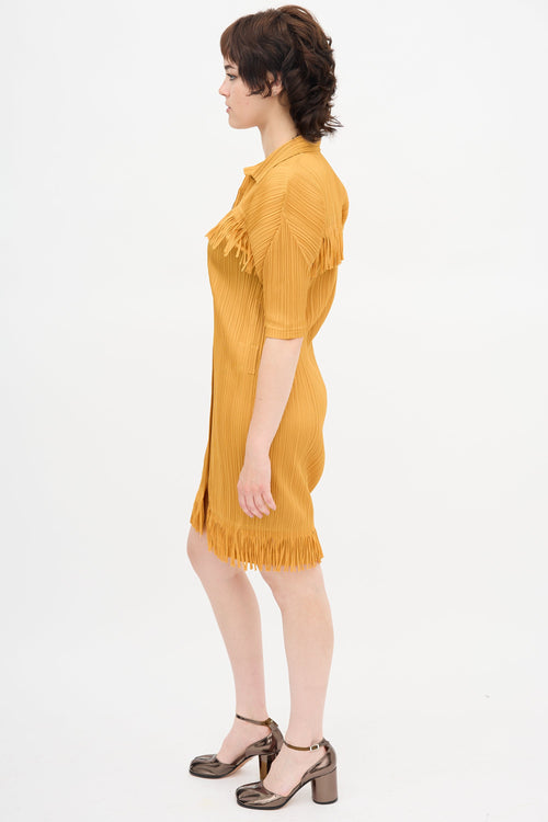 Pleats Please Issey Miyake Pleated Fringe Dress