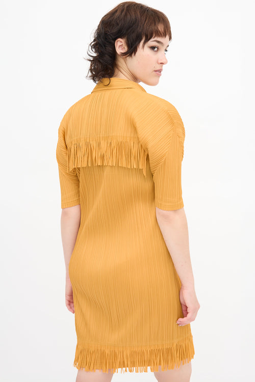 Pleats Please Issey Miyake Pleated Fringe Dress