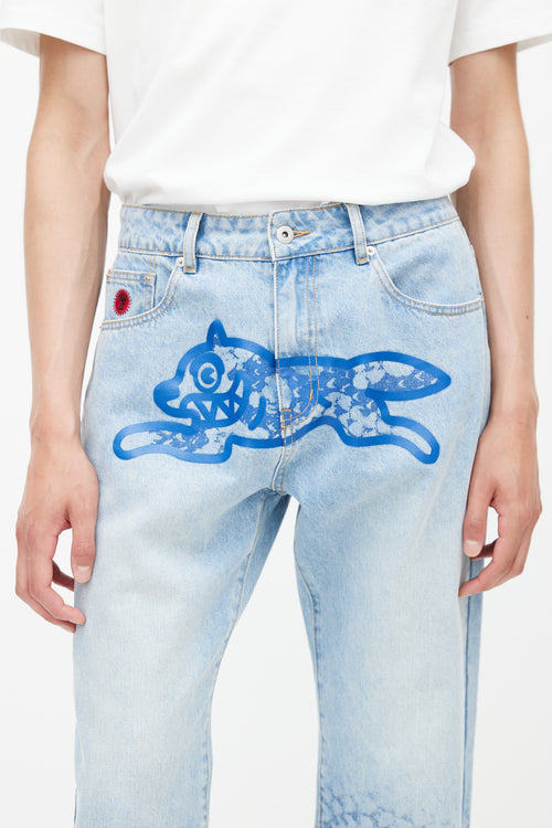 Icecream Blue Fox Logo Denim Jeans