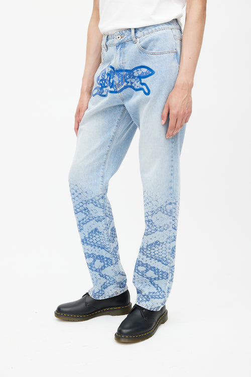 Icecream Blue Fox Logo Denim Jeans