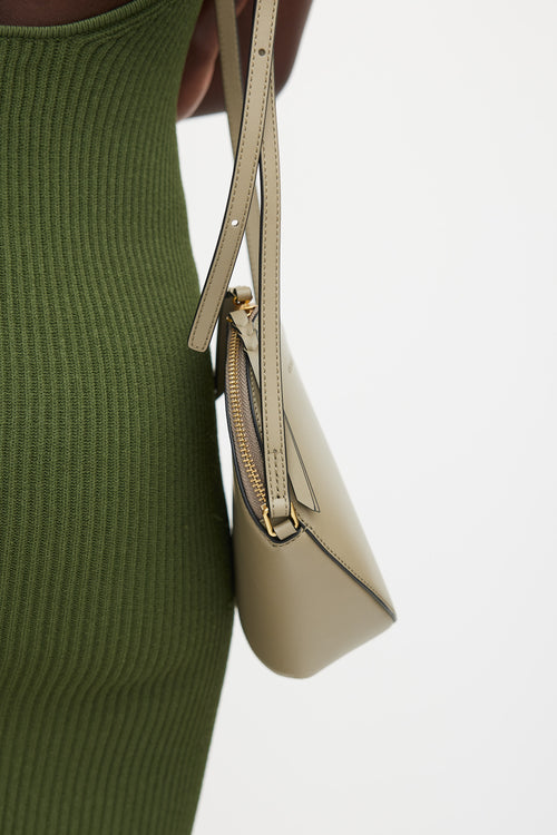Icicle Taupe Leather Seed Asymmetrical Bag