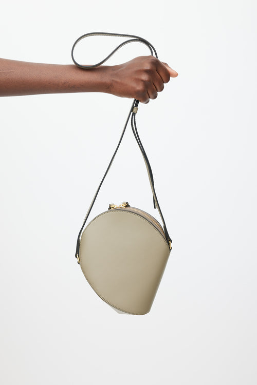 Icicle Taupe Leather Seed Asymmetrical Bag
