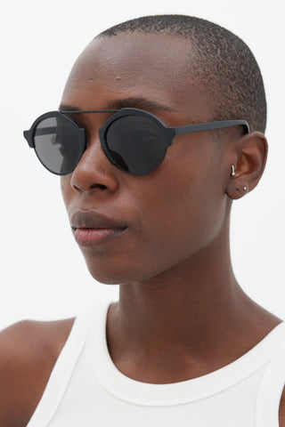 Illesteva Black Milan 3 Circular Sunglasses