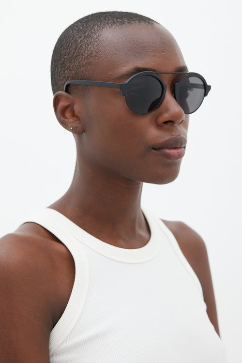 Illesteva Black Milan 3 Circular Sunglasses