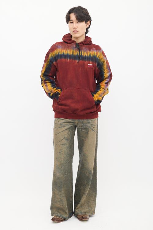 Red & Multi Tie Dye Logo Hoodie