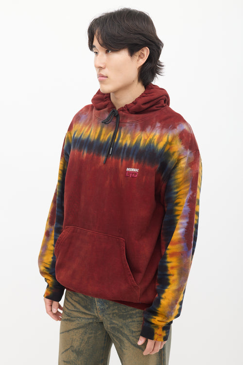 Red & Multi Tie Dye Logo Hoodie