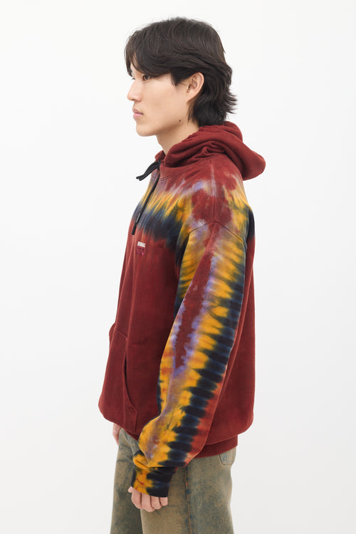 Red & Multi Tie Dye Logo Hoodie