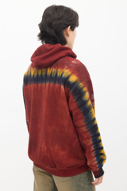 Red & Multi Tie Dye Logo Hoodie