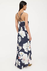 Intermix Silk Floral Ruffled Wrap Dress