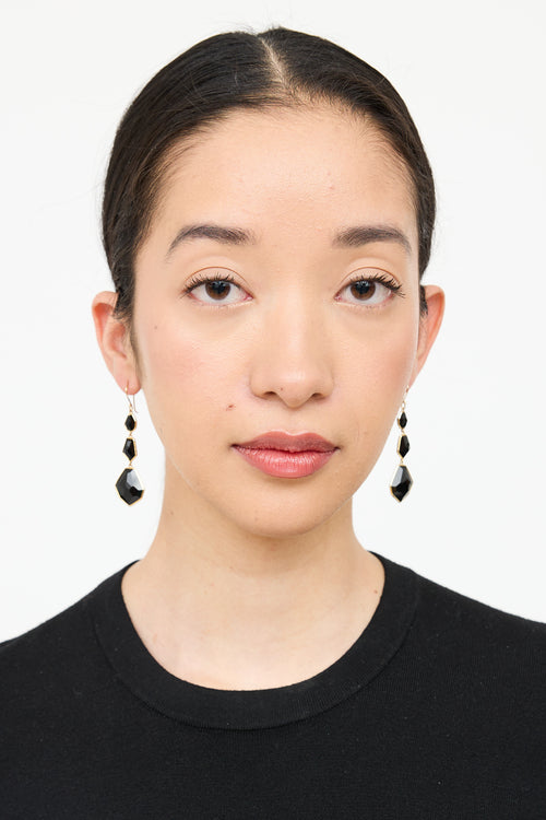 Ippolita 18K Gold & Tiered Onyx Earrings