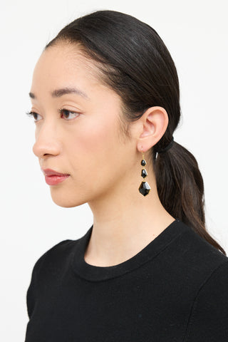 Ippolita 18K Gold & Tiered Onyx Earrings