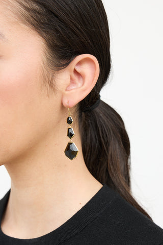 Ippolita 18K Gold & Tiered Onyx Earrings