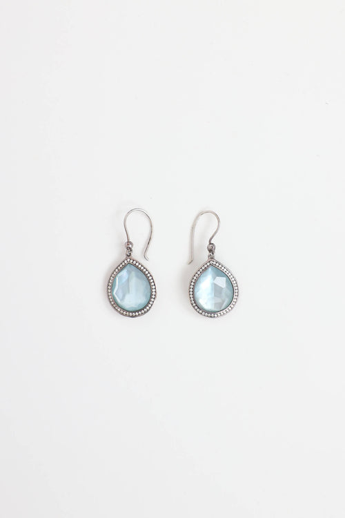 Ippolita Sterling Silver Topaz and Diamond Teardrop Earrings
