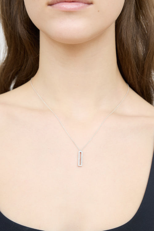 Ippolita Sterling Silver Diamond Rectangle Necklace