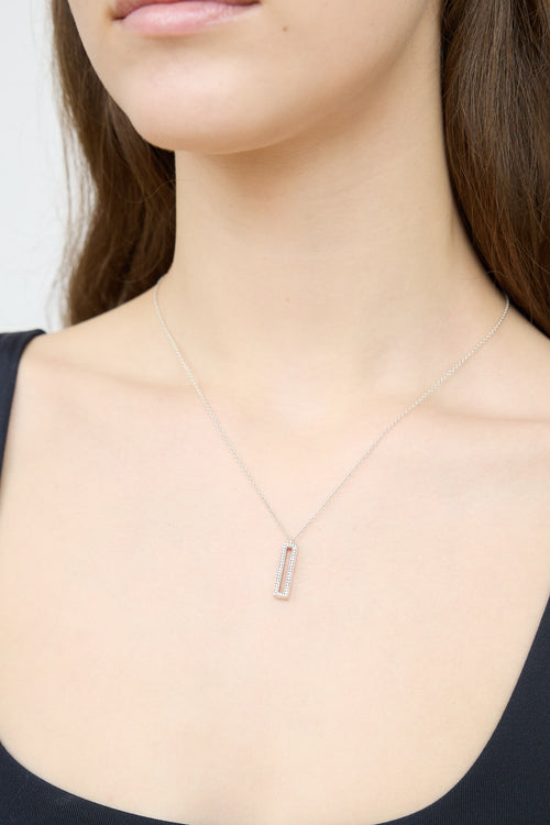 Ippolita Sterling Silver Diamond Rectangle Necklace