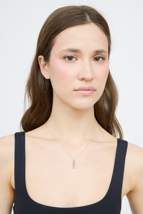 Ippolita Sterling Silver Diamond Rectangle Necklace