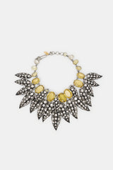 Iradj Moini Citrine & Swarovski Crystal Leaf Choker