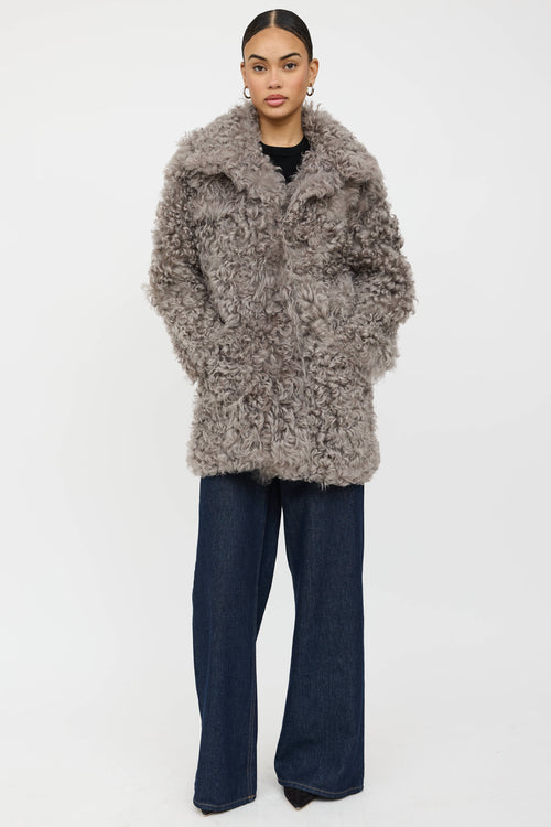 Iris & Ink Collared Reversible Shearling Coat