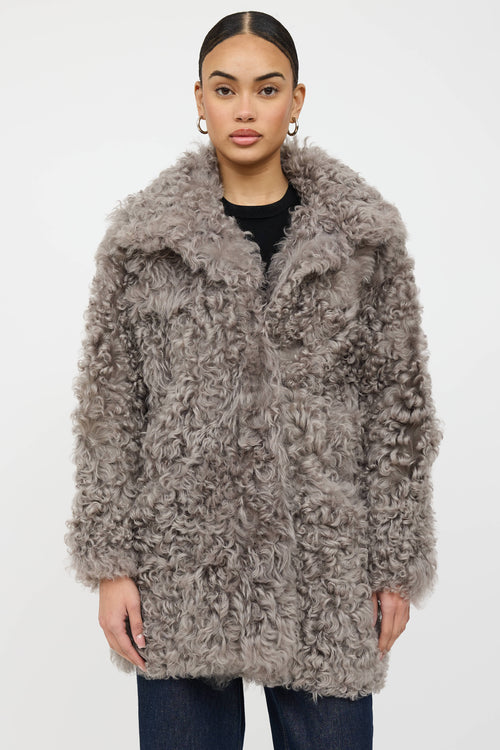 Iris & Ink Collared Reversible Shearling Coat