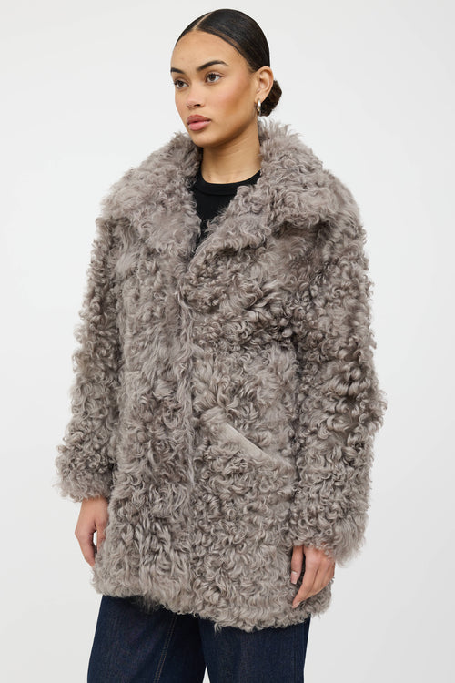 Iris & Ink Collared Reversible Shearling Coat