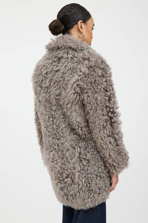 Iris & Ink Collared Reversible Shearling Coat