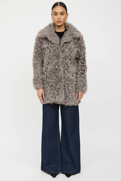 Iris & Ink Collared Reversible Shearling Coat