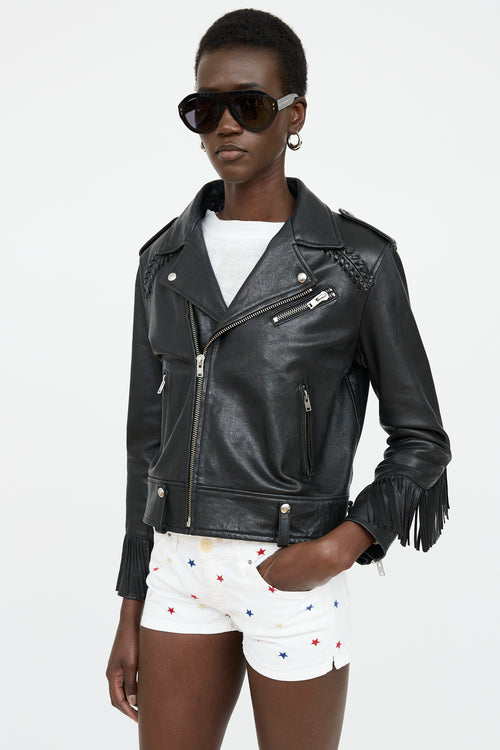 Iro Leather Fringe Jacket
