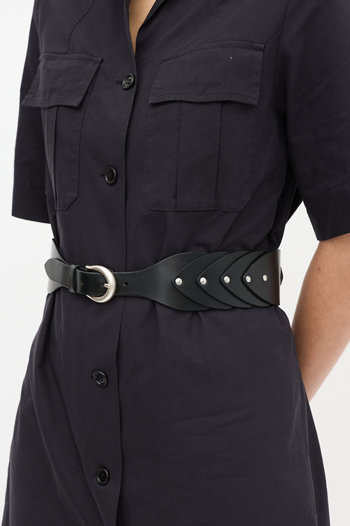 Iro Black Leather Helka Waist Belt