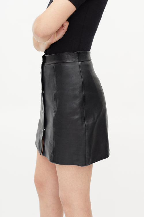 Iro Black Leather Mini Skirt