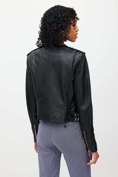 Iro Black Leather Moto Jacket
