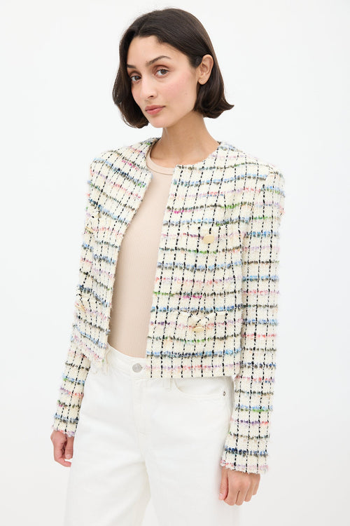 Iro White & Multi Miora Tweed Blazer