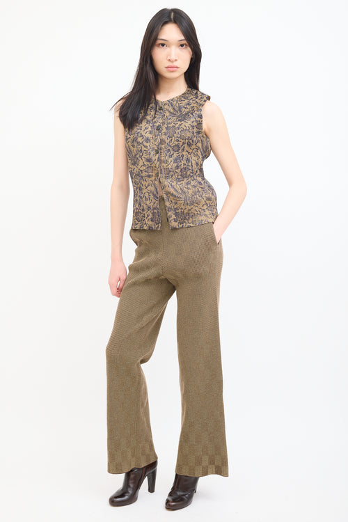 Isa Boulder Beige & Brown Delusion Check Pant