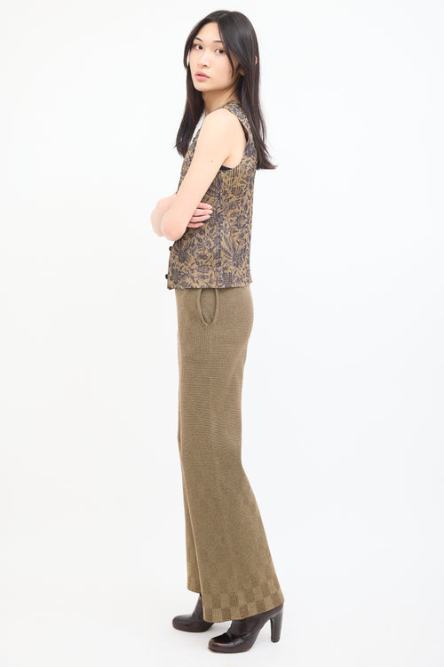 Isa Boulder Beige & Brown Delusion Check Pant