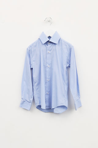 Isaac Mizrahi Blue Button-Up Shirt