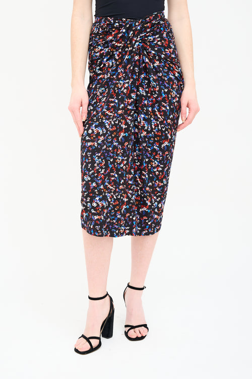 Isabel Marant Étoile Black & Multi Printed Jeldia Skirt
