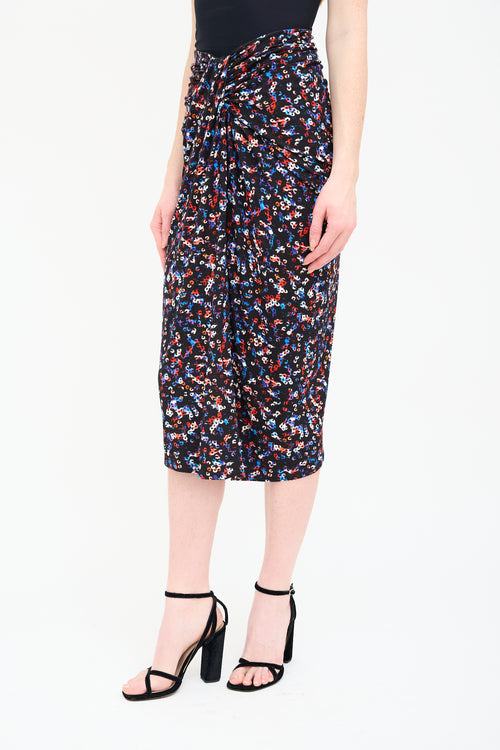 Isabel Marant Étoile Black & Multi Printed Jeldia Skirt