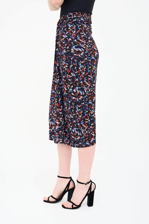 Isabel Marant Étoile Black & Multi Printed Jeldia Skirt