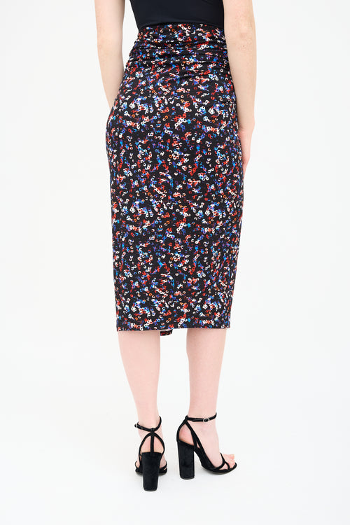 Isabel Marant Étoile Black & Multi Printed Jeldia Skirt