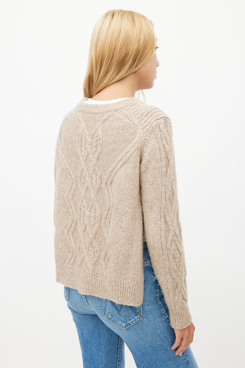 Isabel Marant Beige Alpaca Cableknit Sweater