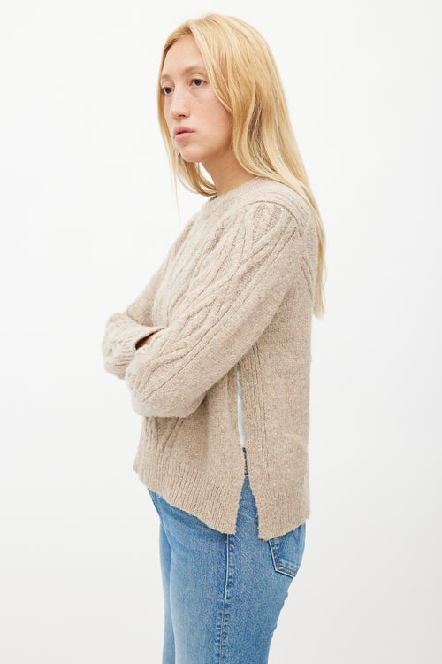 Isabel Marant Beige Alpaca Cableknit Sweater