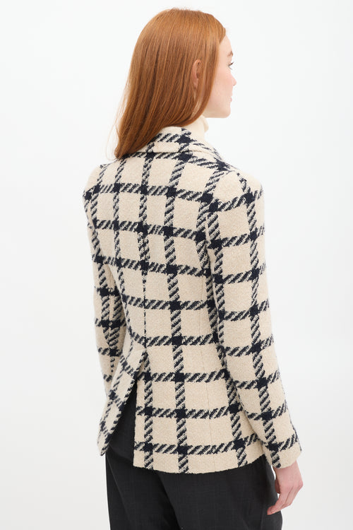 Isabel Marant Beige & Black Wool Kioa Checkered Blazer