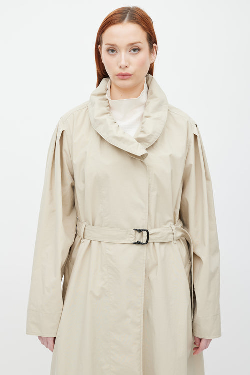 Isabel Marant Beige Ruffle Dipanima Trench Coat