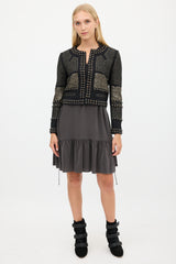 Isabel Marant Black & Bronze Wool Studded Jacket