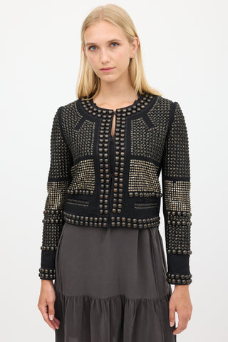 Isabel Marant Black & Bronze Wool Studded Jacket