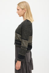 Isabel Marant Black & Bronze Wool Studded Jacket