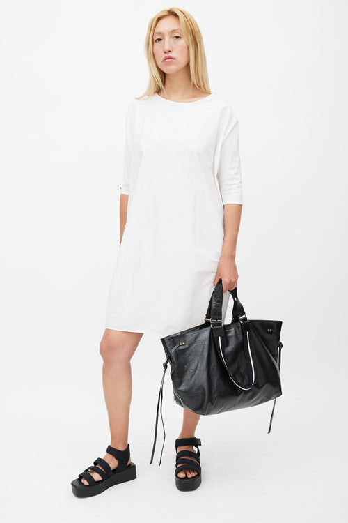 Isabel Marant Black Crinkled Leather Shoulder Bag