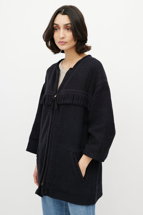 Isabel Marant Black Fringe Tweed Jacket