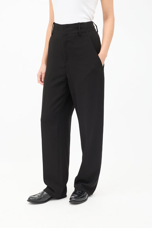 Isabel Marant Black High Waist Straight Leg Trouser