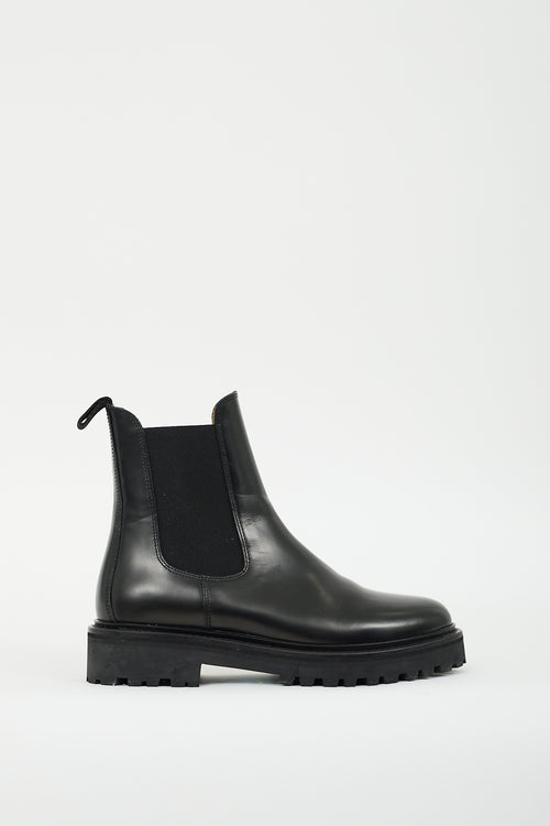 Isabel Marant Black Leather Castay Chelsea Boot