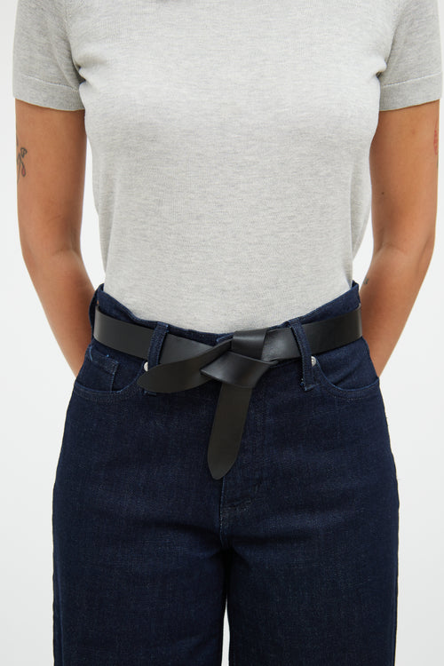 Isabel Marant Black Leather Lecce Tie Belt